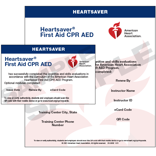 HeartSaver: CPR + AED + First Aid